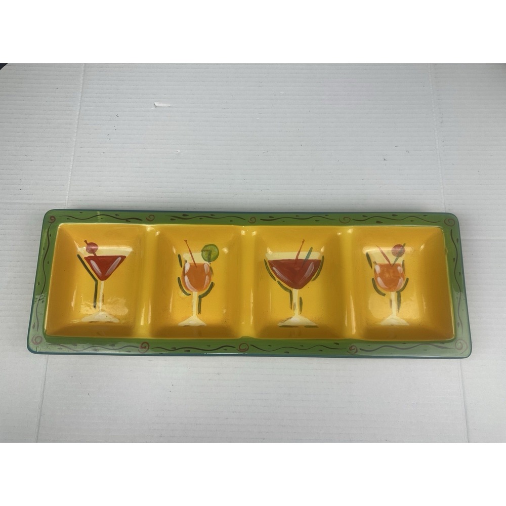 222 FIFTH--"PARTY" PLATTERS / SERVERS / TRAYS--MARTINI--BARWARE --APPETIZER TRAY